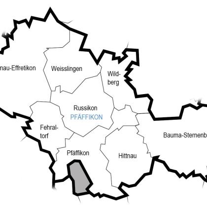 Landkarte des kirchlichen Bezirks Pfäffikon