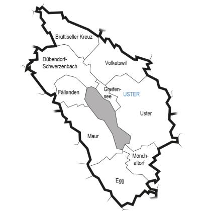 Landkarte des kirchlichen Bezirks Uster