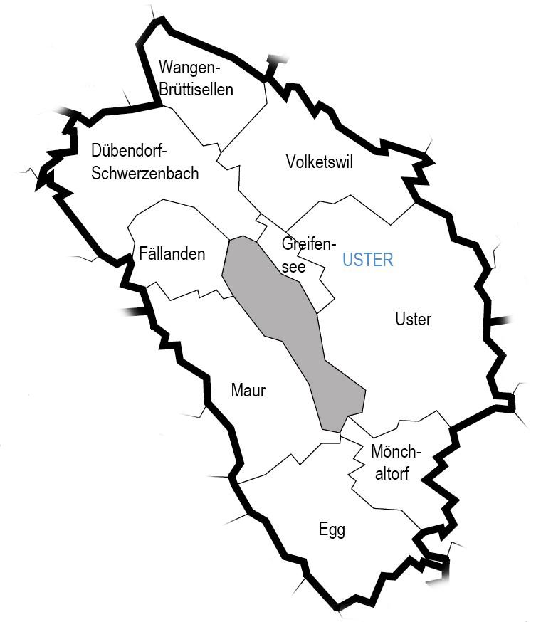 Karte des kirchlichen Bezirks Uster