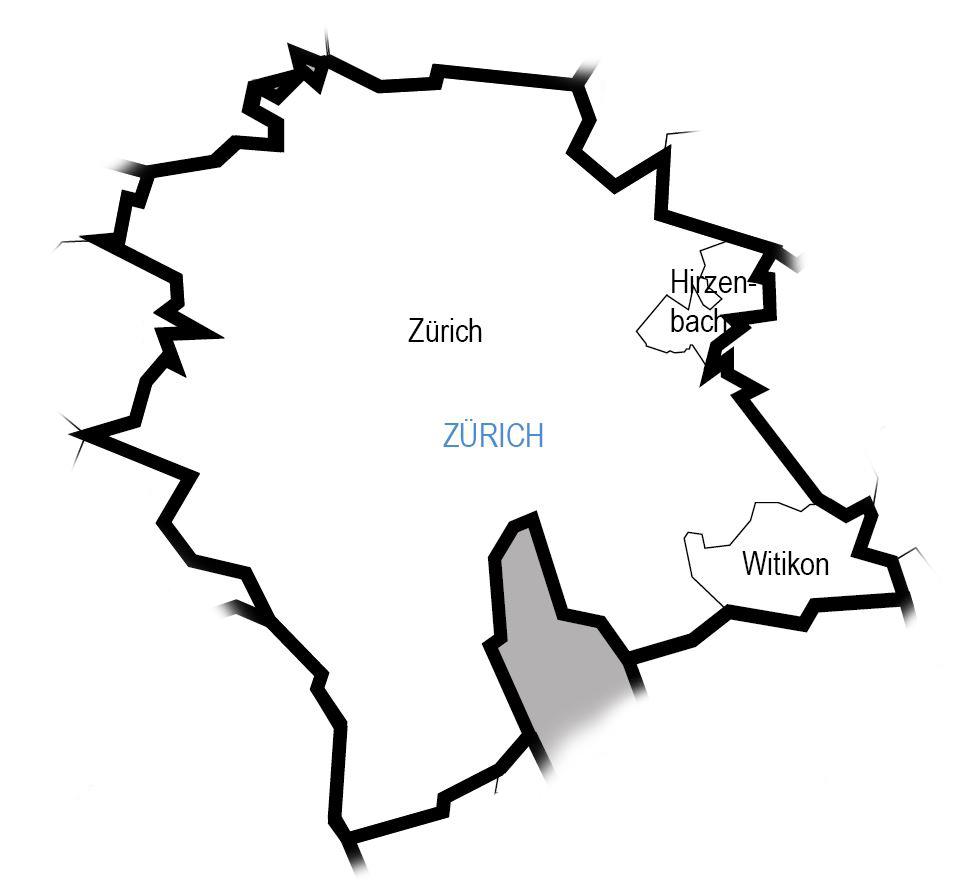 Karte des kirchlichen Bezirks Zürich