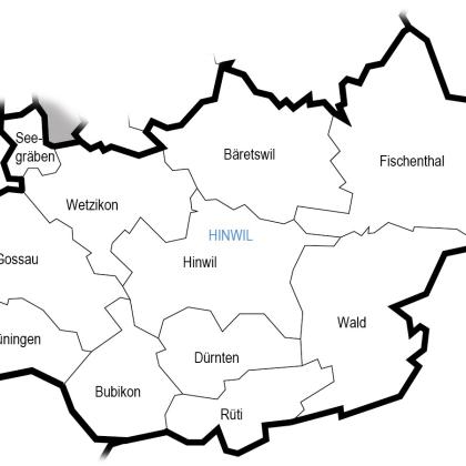 Landkarte des kirchlichen Bezirks Hinwil