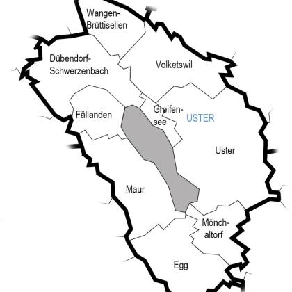 Karte des kirchlichen Bezirks Uster